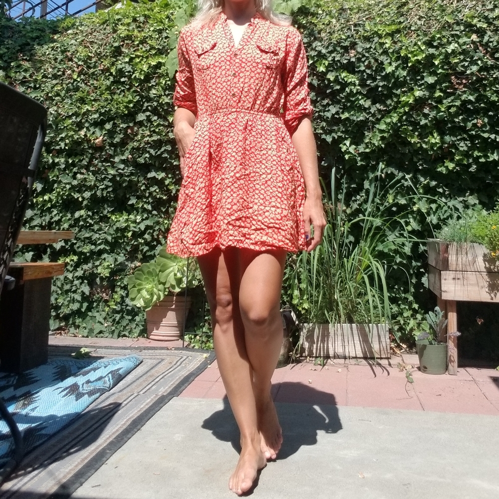 Long sleeve mini floral dress